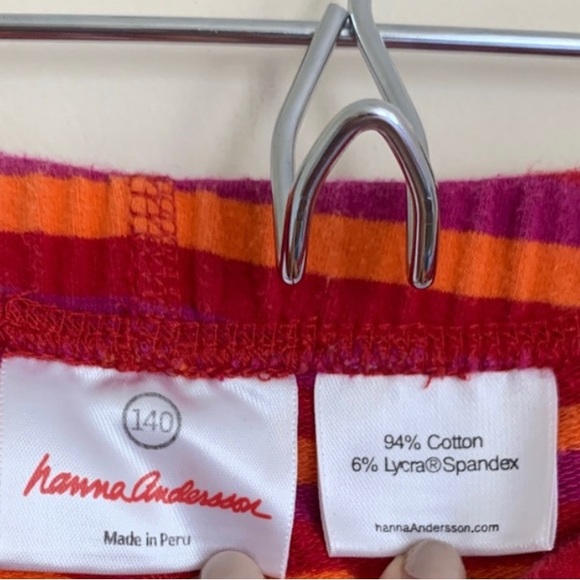 Lot of 2 striped Hanna Andersson soft pants - soft ruffle at bottom of leg - Picture 4 of 5